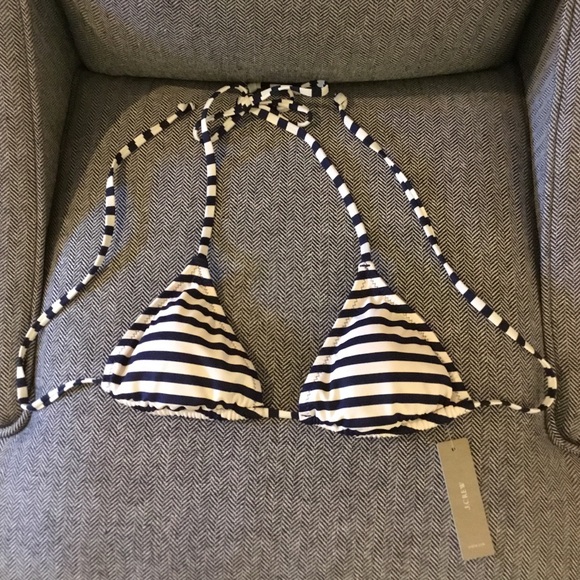 J. Crew Other - NWT J. Crew navy & ivory stripe bikini top